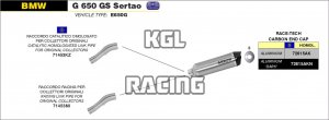 Arrow pour BMW G 650 GS Sertao 2012-2014 - Silencieux Race-Tech Aluminium avec embout en carbone