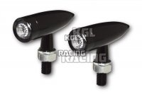 LED-Richtingaanwijzer MONO BULLET , heldere lens , zwart , ECE