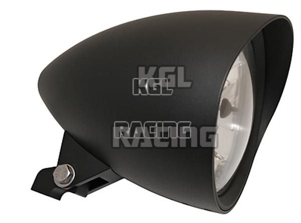 headlamp CLASSIC 1 w.visor, 5 3/4" H4, black - Click Image to Close