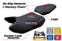 Housse de selle compatible QJ Motor SRT 800 X / S / SX 2023-2025 - model Wuhai Comfort System - AVEC LOGO - Noir