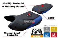 Housse de selle compatible QJ Motor SRT 800 X / S / SX 2023-2025 - model Wuhai Comfort System - AVEC LOGO - Bleu