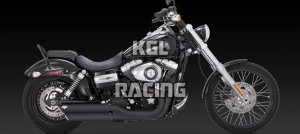 Vance & Hines Harley Davidson Dyna '08-'14 - TWIN SLASH 3" SLIP-ONS, BLACK