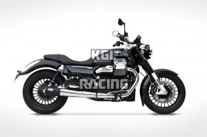 ZARD voor Moto Guzzi CALIFORNIA Bj. '14-> gekeurde Slip-On demper 2-2 round INOX Black