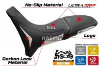 Housse de selle compatible Moto Morini X-Cape 650-700 2021 - 2025 - model Reno Ultragrip - AVEC LOGO - Blanc
