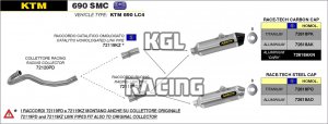 Arrow voor KTM 690 SMC 2009-2016 - Race-Tech aluminium demper met carbon eindkap