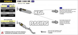Arrow voor Honda CBR 1000 RR 2008-2011 - GP2 DARK dempers kit