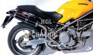 SIL MOTOR ROUND (PAIR) SLIP-ONS - HIGH DUCATI MONSTER 800 ALL YEARS - CARBON