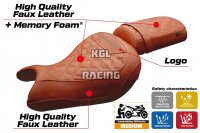 Seat cover compatible Kawasaki Eliminator 500 2024 - 2025 - model Mutsu Comfort System - WITH LOGO - Brick