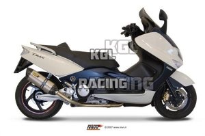 MIVV Imp. compl./Full sys. 2x1 YAMAHA T-MAX 500 01->07 - SUONO STAINLESS STEEL carbon cap