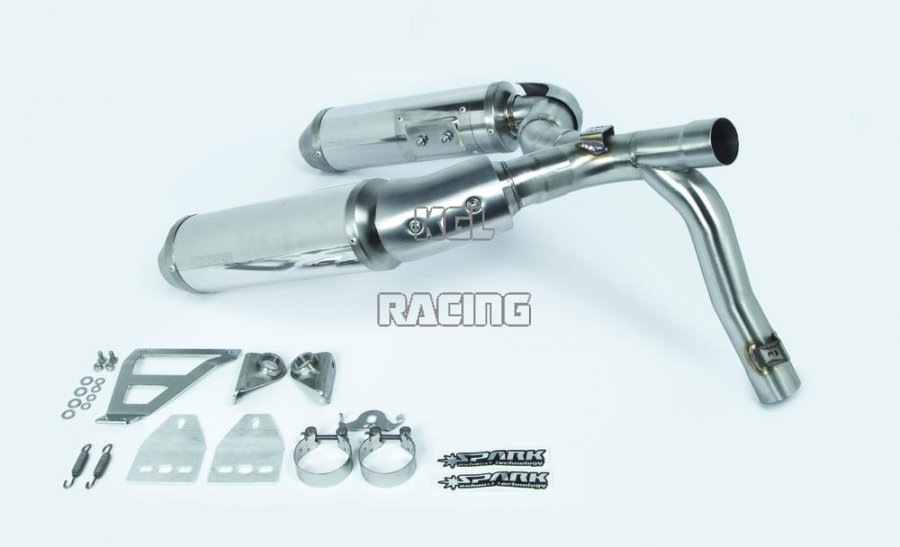 SPARK for DUCATI Monster 696 (08-14) / 796 (10-14) / 1100 - 1100 S (09-10) - 3/4 homol. kit: slip-on + manifold for HIGH mountin - Click Image to Close