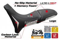 Housse de selle compatible Moto Morini X-Cape 650-700 2021 - 2025 - model Reno Ultragrip Comfort System - AVEC LOGO - Blanc