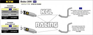 Arrow voor KTM DUKE 200 2011-2014 - Katalytisch gehomologeerde middenpijp