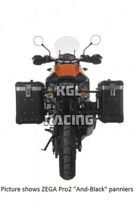 Touratech ZEGA Pro aluminium pannier system for KTM 1050 / 1090 / 1190 / 1290 Adventure/R - 31L_38L - rack black , case Black