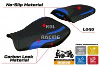 Seat cover compatible Honda CBR 600 RR 2007-2025 - model Huelva - WITH LOGO - Blue