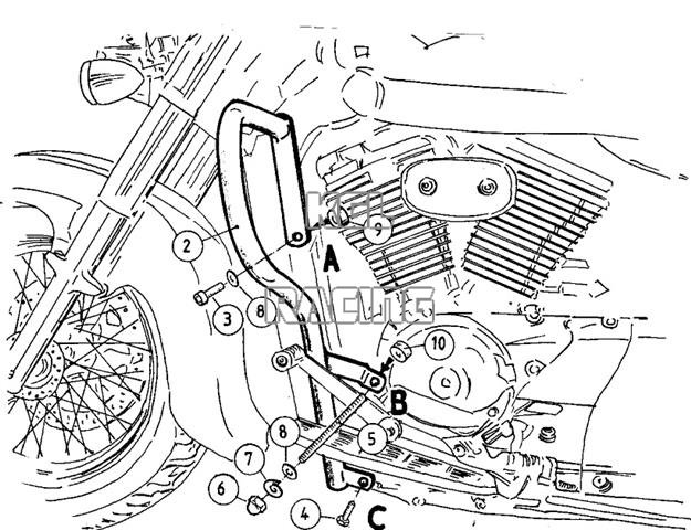Valbeugels voor Moto Guzzi BREVA 750ie '03-> - chroom - Klik op de afbeelding om het venster te sluiten