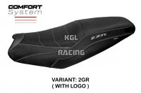 Seat cover compatible Kawasaki ZZR 1400 (06-20) Belize comfort system model - WITH LOGO - Grey