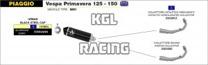 Arrow voor Piaggio VESPA Primavera 125/150 2014-2016 - Racecollector voor Urban Exhaust