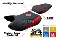 Housse de selle compatible QJ Motor SRT 800 X / S / SX 2023-2025 - model Wuhai - AVEC LOGO - Rouge