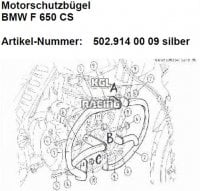 Crash protection BMW F650CS '03-> - silver