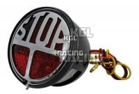 LED achterlicht STOP , rode lens , zwart , E - keur