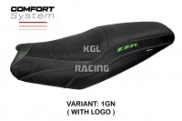 Seat cover compatible Kawasaki ZZR 1400 (06-20) Belize comfort system model - WITH LOGO - Green