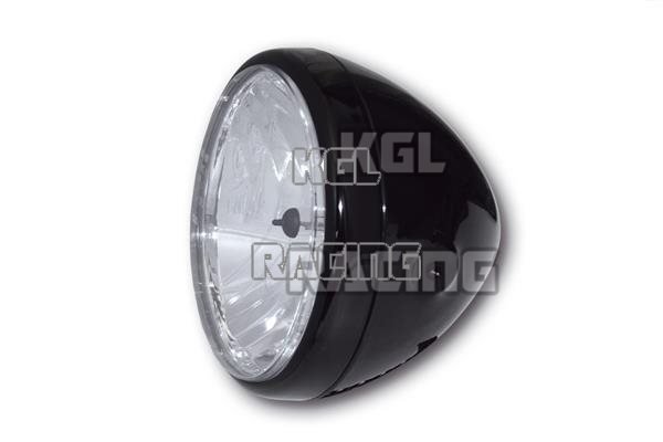 7 inch headlamp RENO, black, clear lens - Click Image to Close
