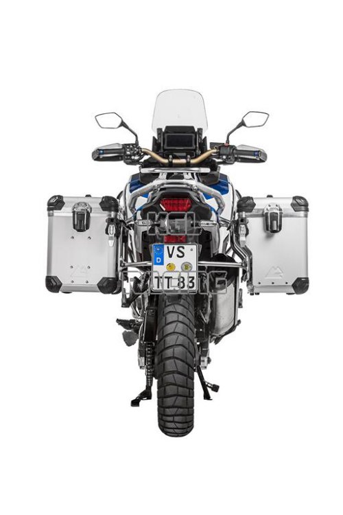 Touratech ZEGA Evo X special system for Honda CRF1100L Africa Twin (2022-) / CRF1100L Adventure Sports - 45L_45L - rack silver , case Silver - Click Image to Close