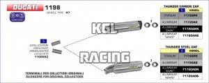 Arrow for Ducati 1198 2009-2012 - Catalytic converters kit