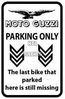 Aluminium parking sign 22 cm x 30 cm - MOTO GUZZI Parking Only