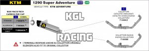 Arrow voor KTM 1290 Super Adventure 2015-2016 - Maxi Race-Tech aluminium Dark demper met carbon eindkap