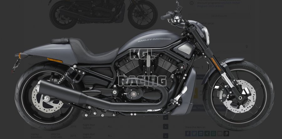 Kesstech for Harley Davidson Night Rod Special 2012-2016 - slip-on set 5" High Performance BLACK - Click Image to Close
