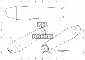 GPR for Universal PowercroSs L.320mm CONICO 80X120mm - Universal racing silencer without link pipe Cafe Racer Transformation - Power Cross Lungo Inox
