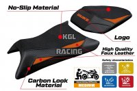 Housse de selle compatible KTM 390 Duke 2024-2025 - model Mora Ultragrip - AVEC LOGO - Orange