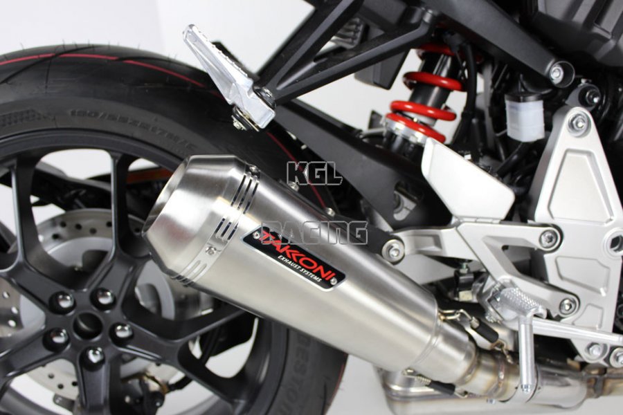 TAKKONI Silencer for KTM 125/390, 17-, RC 125/390, 17- konisch silver - Click Image to Close