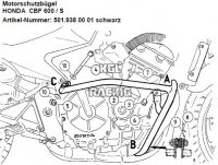 Valbeugels voor Honda CBF600 '04-'07 (motor)