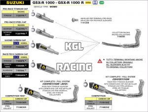 Arrow for Suzuki GSX-R 1000 / 1000 R 2017-2020 - COMPETITION FULL TITANIUM full system with dBKiller with carbon end cap