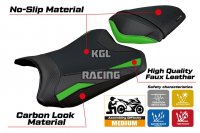 Housse de selle compatible Kawasaki Ninja 300 2013 - 2017 - model Aliko - SANS LOGO - Vert