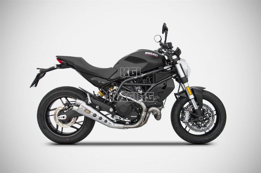 ZARD for Ducati Monster 797 (EURO 4) Homologated Slip-On silencer Low special edition Stainless steel - Click Image to Close