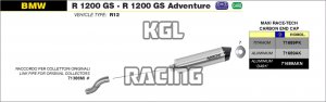 Arrow pour BMW R 1200 GS / Adventure 2006-2009 - Silencieux Maxi Race-Tech Aluminium approuve avec embout en carbone