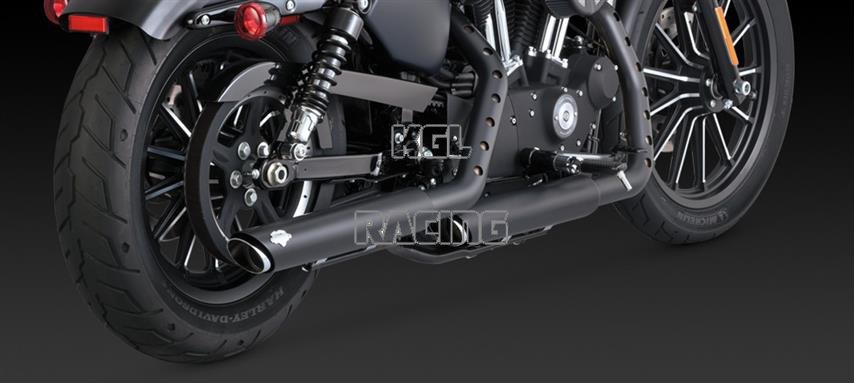 Vance & Hines Harley Davidson Sportster '14 - TWIN SLASH 3-INCH SLIP-ONS BLACK - Click Image to Close