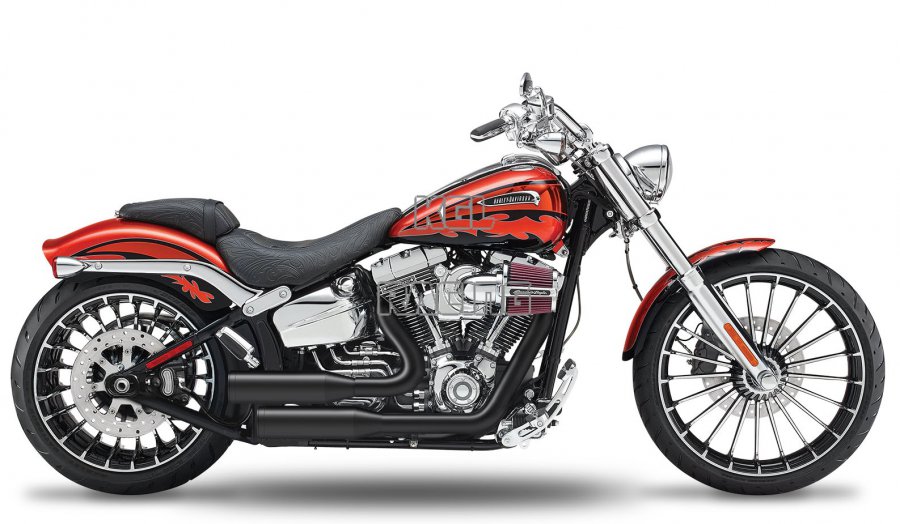 Kesstech voor Harley Davidson Breakout / Pro Street Breakout CVO 2013-2017 - volledige uitlaat Shotgun-Low BLACK - Klik op de afbeelding om het venster te sluiten