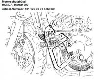 Valbeugels voor Honda CB900F '02-> - zwart