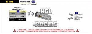 Arrow pour KTM 990 SMT 2009-2013 - Silencieux Race-Tech Aluminium Dark (DX+SX) avec embout en carbone