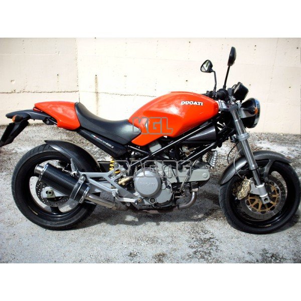 KGL Racing silencers DUCATI MONSTER 600-620-695-750-900-1000 - SHORT CARBON LOW - Click Image to Close