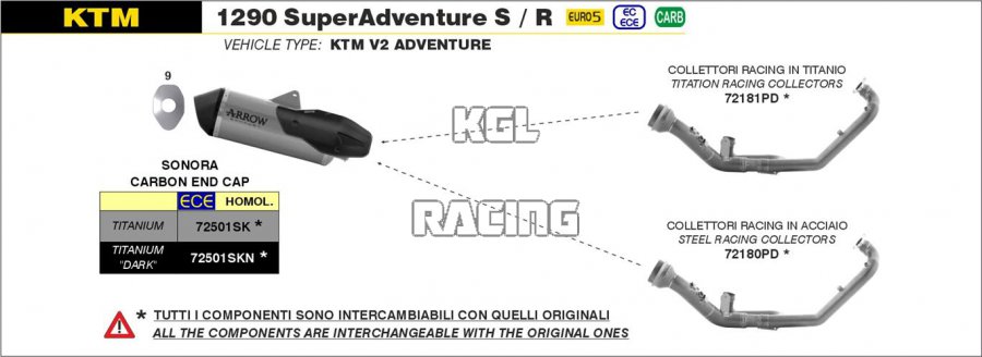 Arrow voor KTM 1290 SuperAdventure S / R 2021-2022 - Verzamelset van roestvrij staal - Klik op de afbeelding om het venster te sluiten