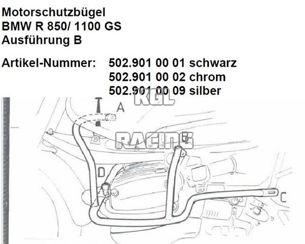 Crash protection BMW R 850GS - black - Click Image to Close