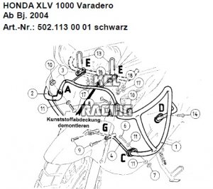 Valbeugels voor Honda XL1000V '07-> - zwart