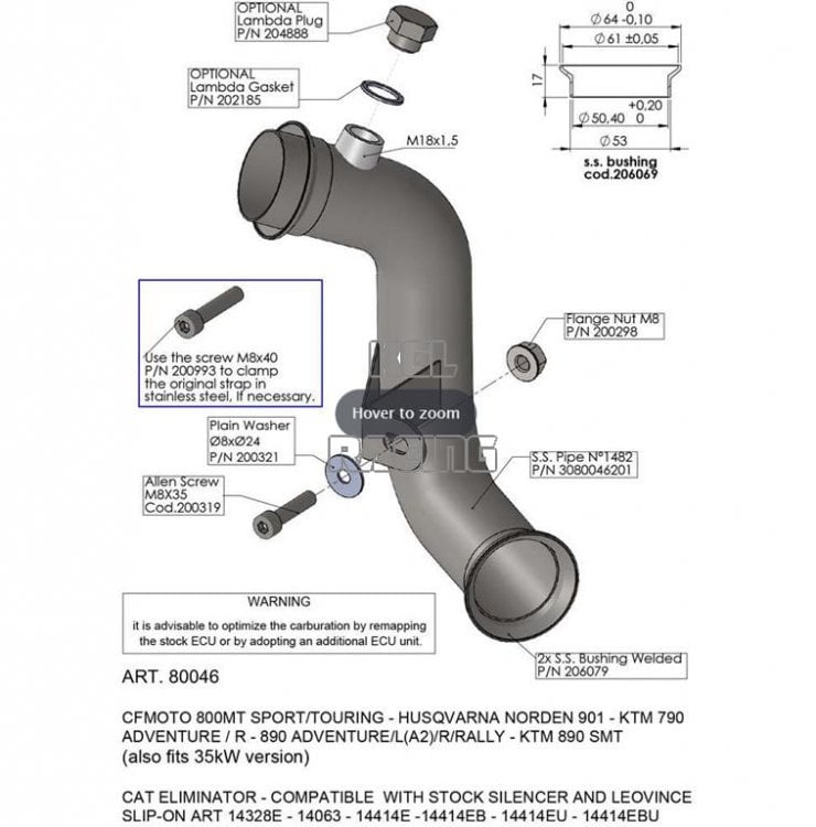 Leovince for KTM ADVENTURE 790 / 890/ R / Rally 2019-2024 - Decat pipe - Click Image to Close