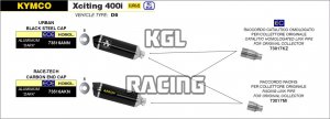Arrow voor Kymco XCITING 400i 2017-2018 - Race-Tech aluminium Dark demper met carbon eindkap