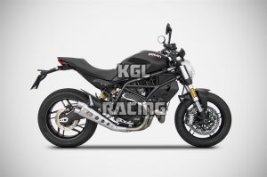 ZARD voor Ducati Monster 797 (EURO 4) gekeurde Slip-On demper Low special edition INOX